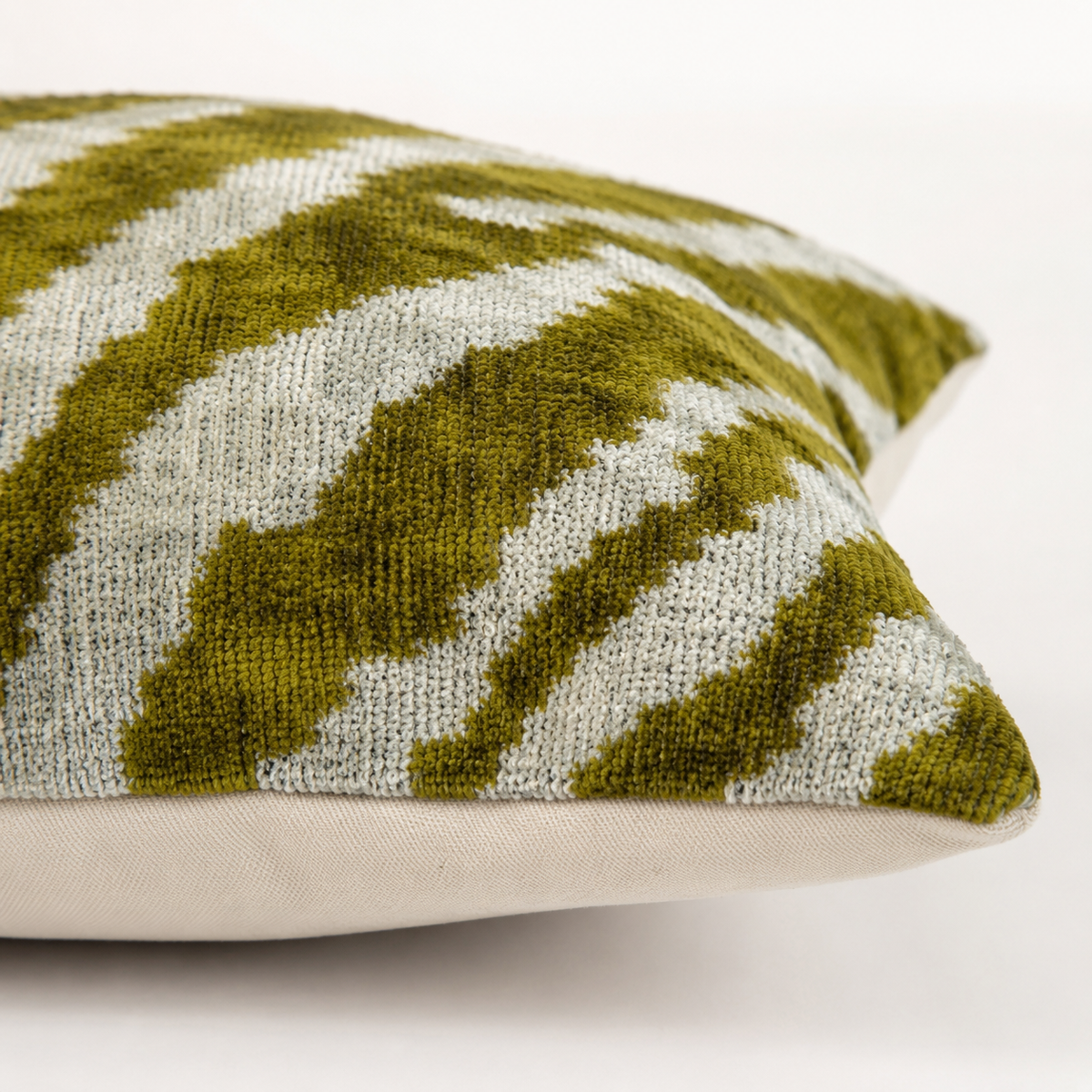 Silk Velvet Ikat Lumbar Pillow Cover