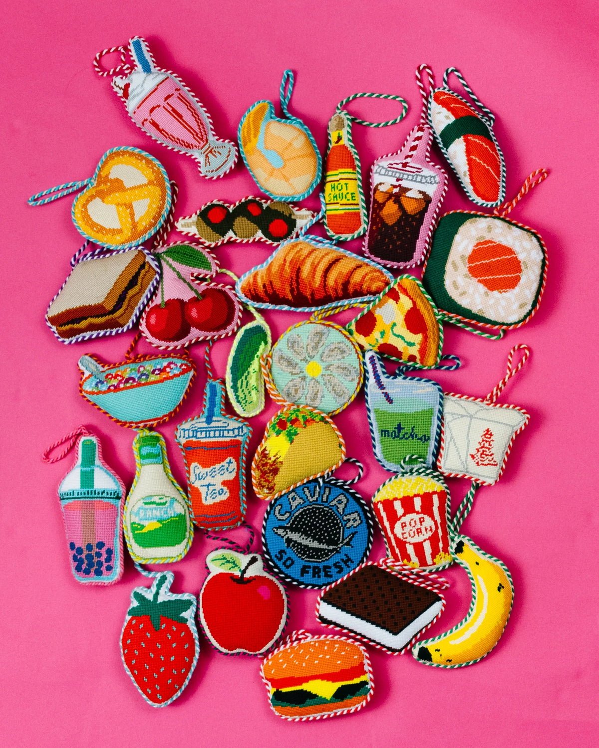 Needlepoint Icon Ornament - Banana