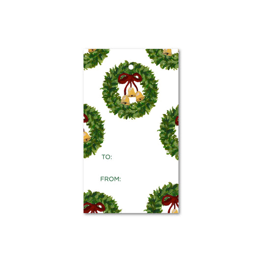 Christmas Wreaths Red Gift Tags