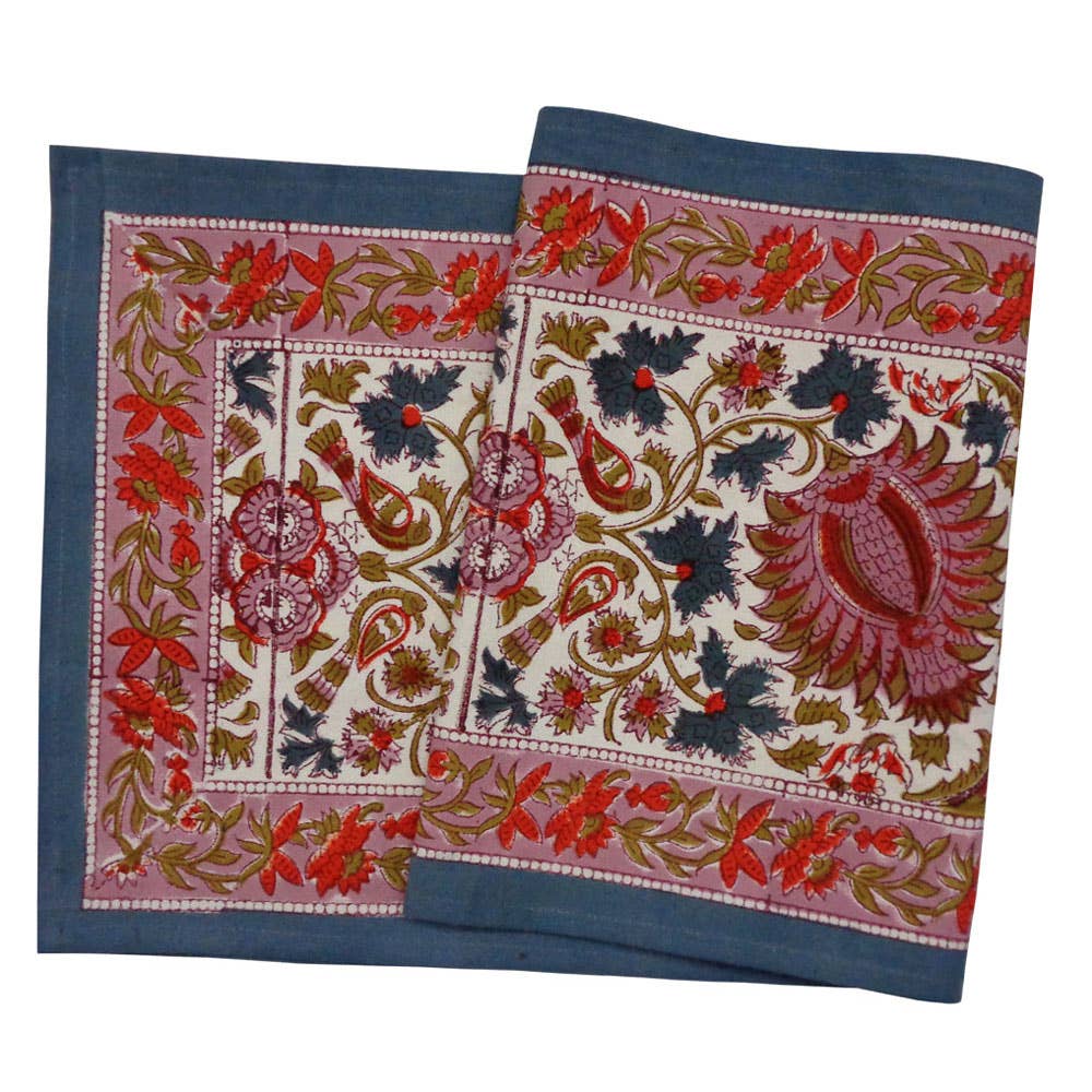 Birds Of Paradise Block Print Table Runner