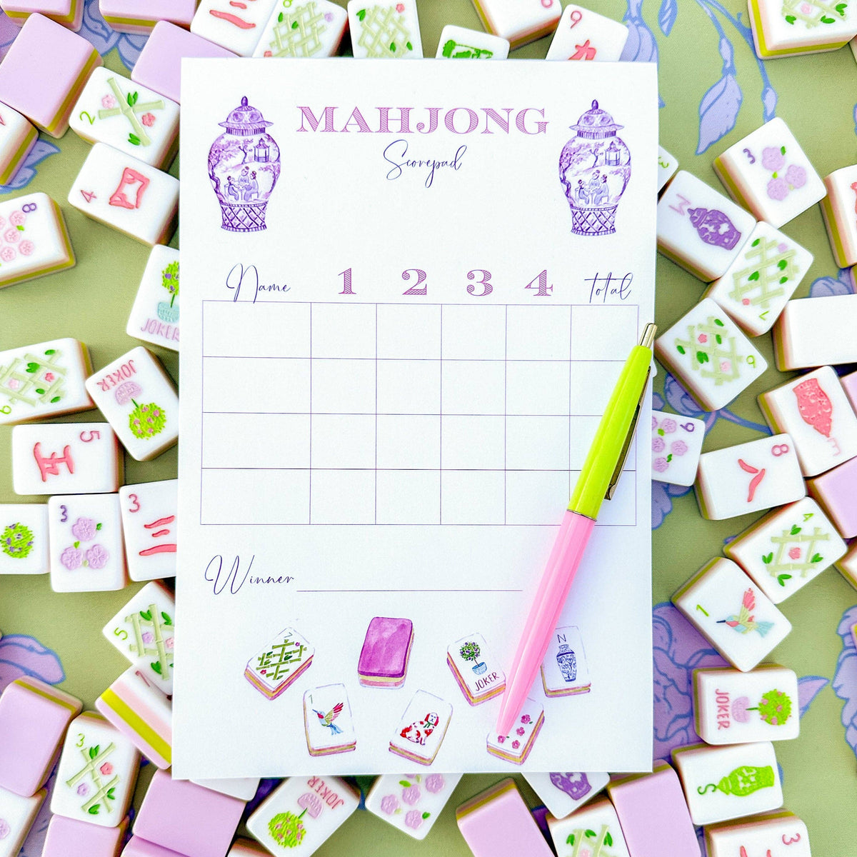 Mahjong Scorecard Pad - Taylor Tiles