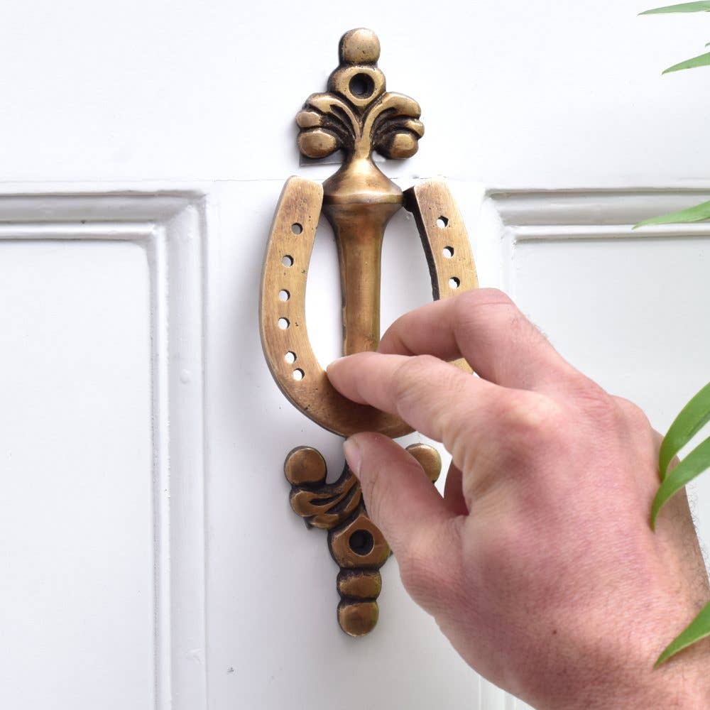 1 Piece Brass Horse Shoe Stylish Vintage Door Knocker