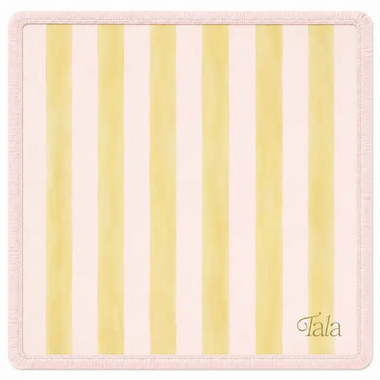 Colony Mahjong Mat - Chartreuse & Petal Pink