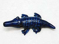 Mini Ceramic Porcelain Delft Blue Alligator Magnet