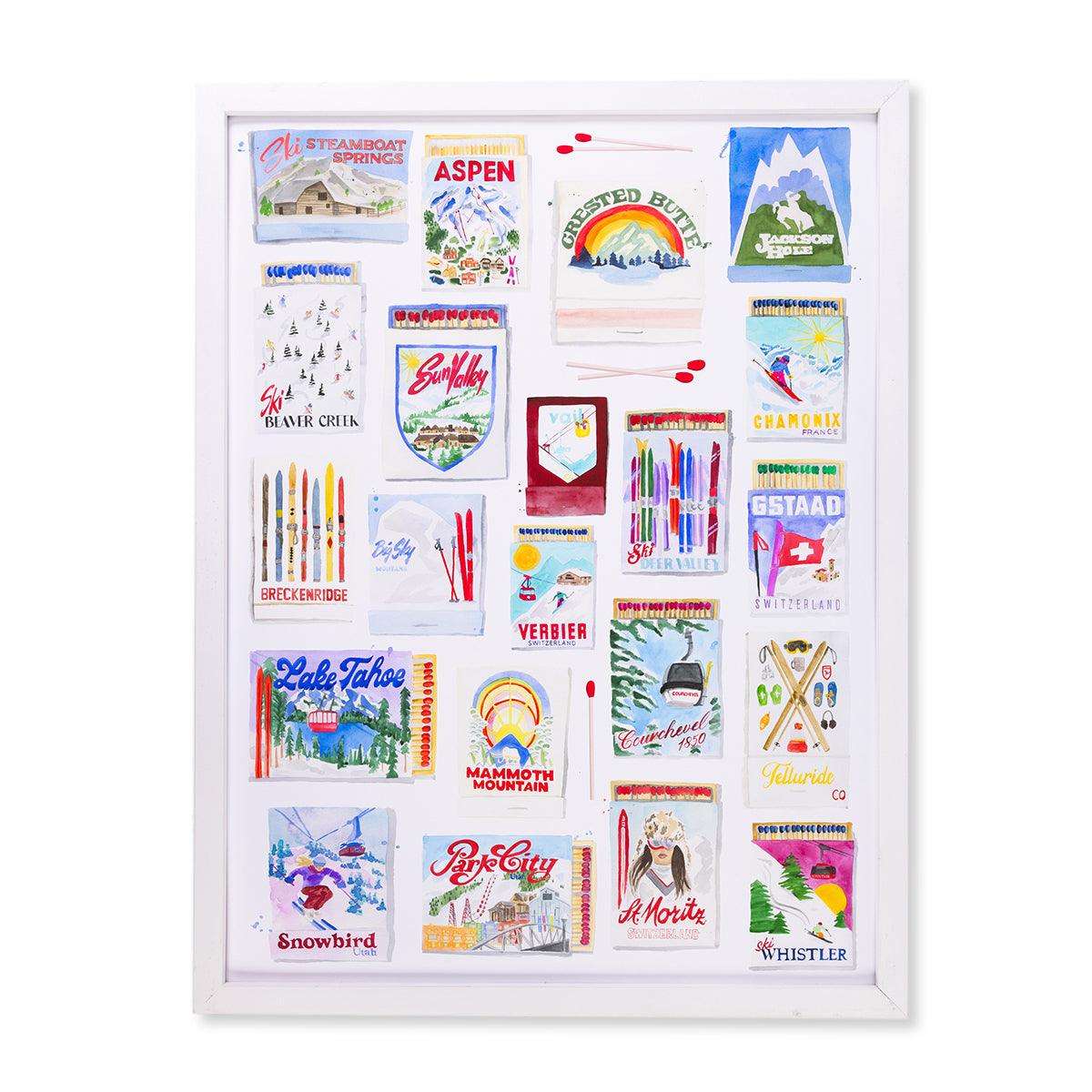 Ski Resort Collection Matchbook Art Print