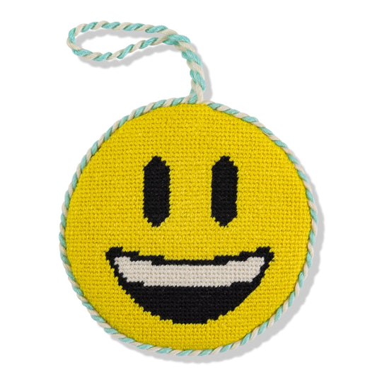 Needlepoint Icon Ornament - Smiley Face