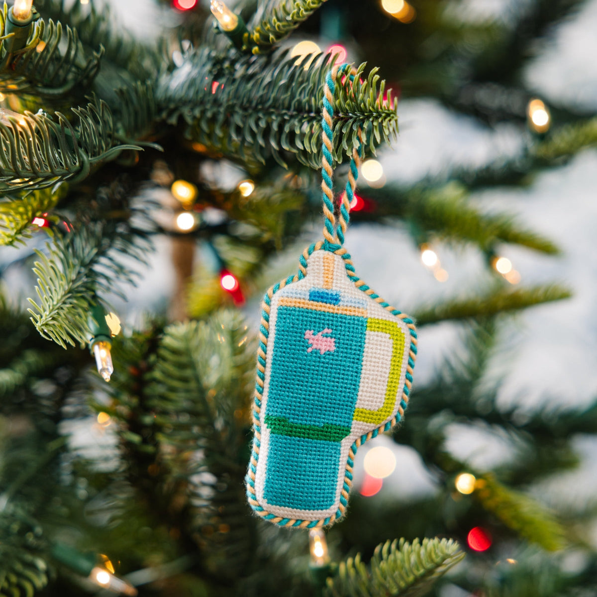 Needlepoint Icon Ornament - Tumbler Mug