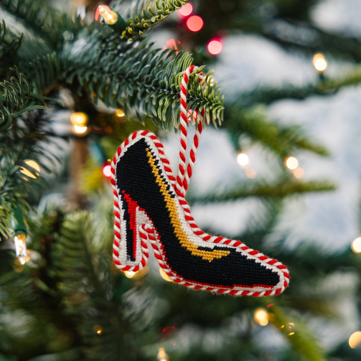 Needlepoint Icon Ornament - High Heel