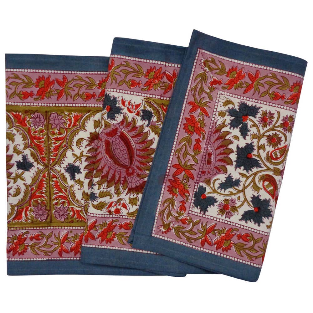 Birds Of Paradise Block Print Table Runner