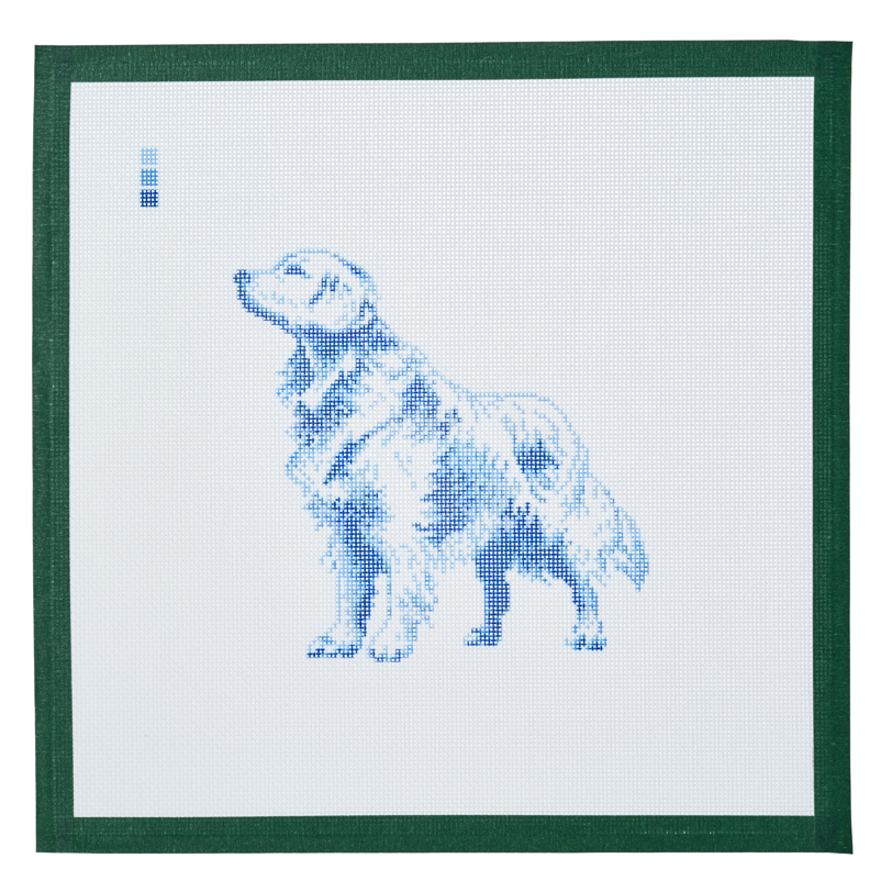PRE-ORDER || Vintage Blue Toile Golden Retriever