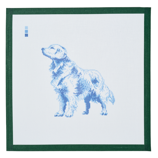 PRE-ORDER || Vintage Blue Toile Golden Retriever