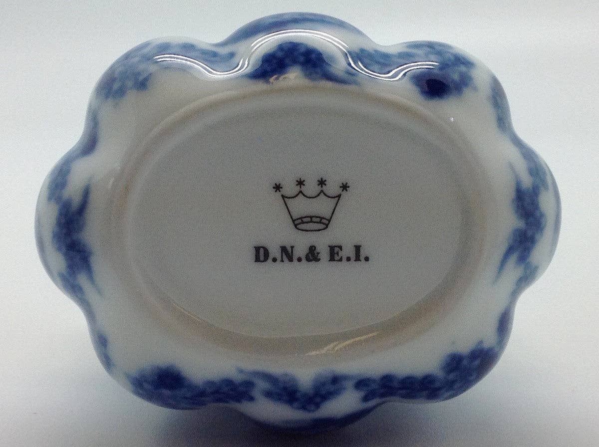 Mini Victorian Antique Basket Jewelry Box Delft Blue