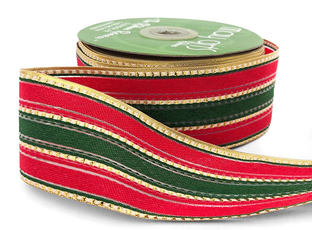 2" Modern Christmas Stripe RIbbon