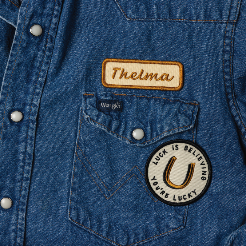 "Good Luck" Embroidered Vintage Inspired IronOn Patch