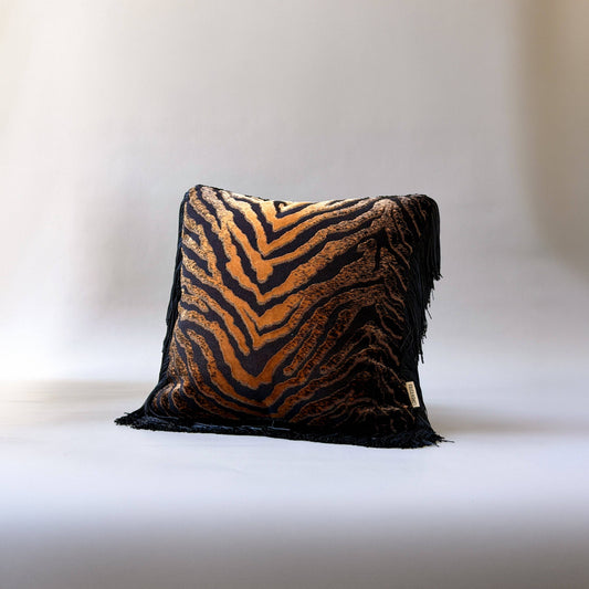 Sable | Tiger Print Fringe Pillow