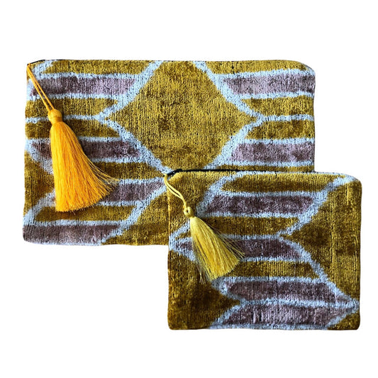 Silk Velvet Ikat Clutch/Pouch