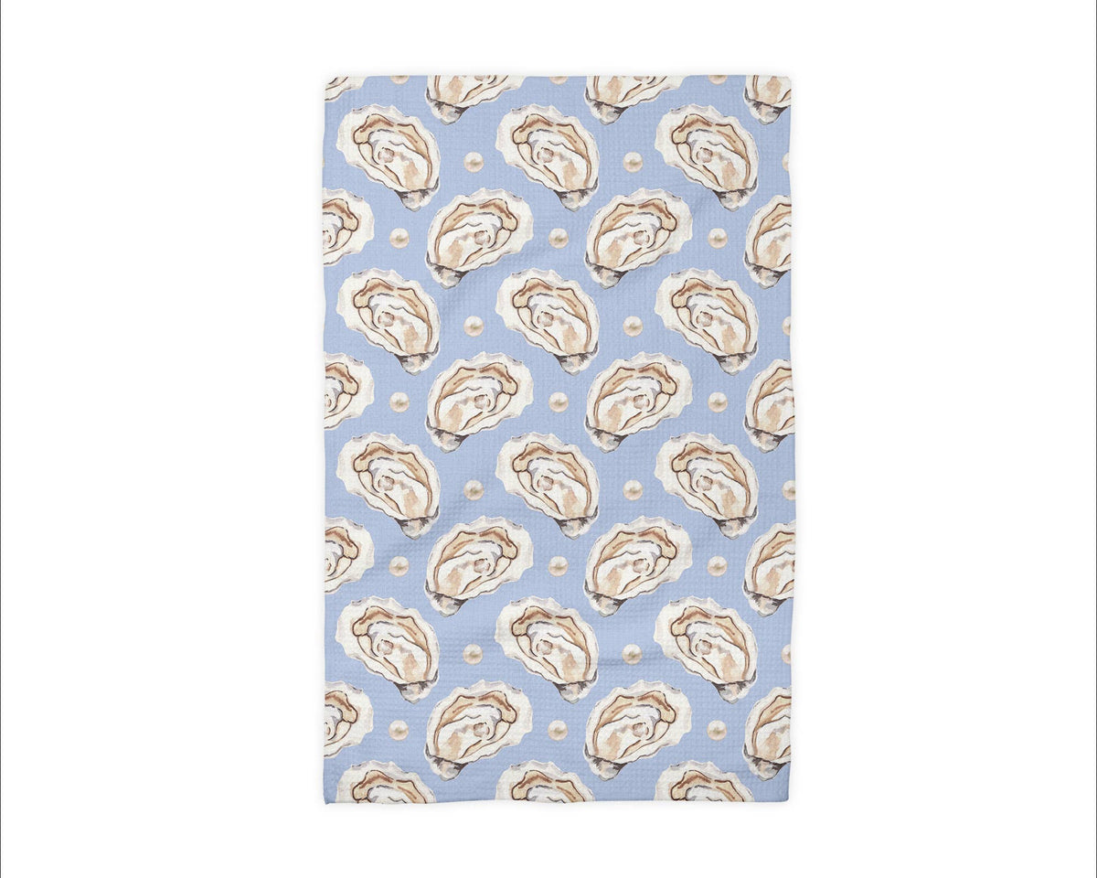 Oyster Shell Nautical Coastal Beach Ocean Kitchen Towel