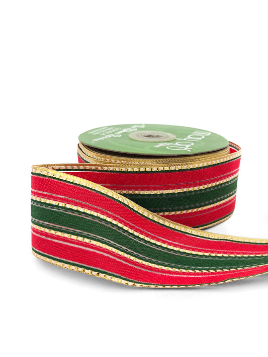 2" Modern Christmas Stripe RIbbon
