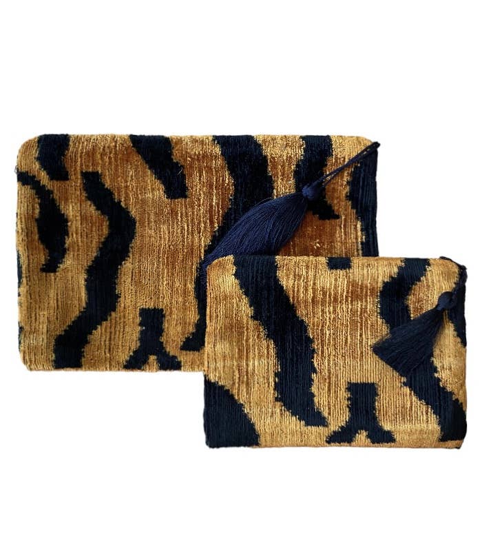 Silk Velvet Ikat Clutch/Pouch