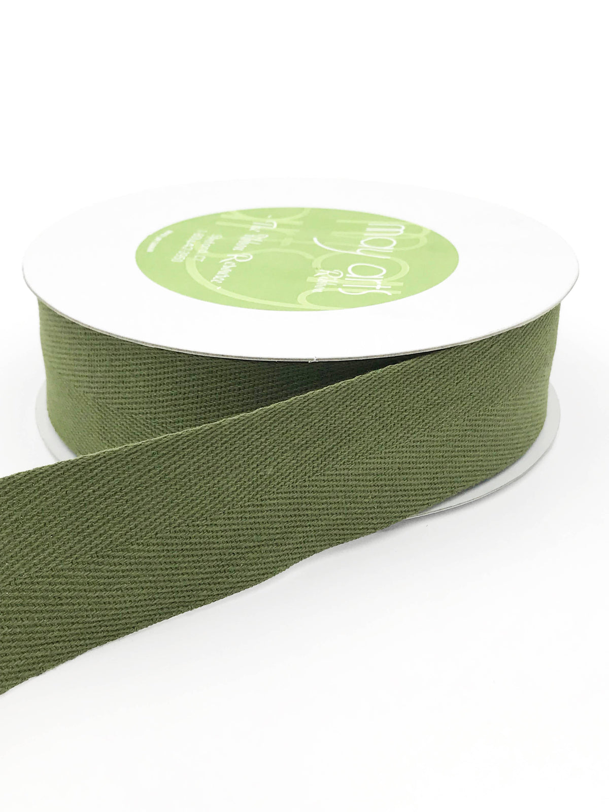 1.5" Olive 100% Cotton Classic Medium Weight Twill Ribbon