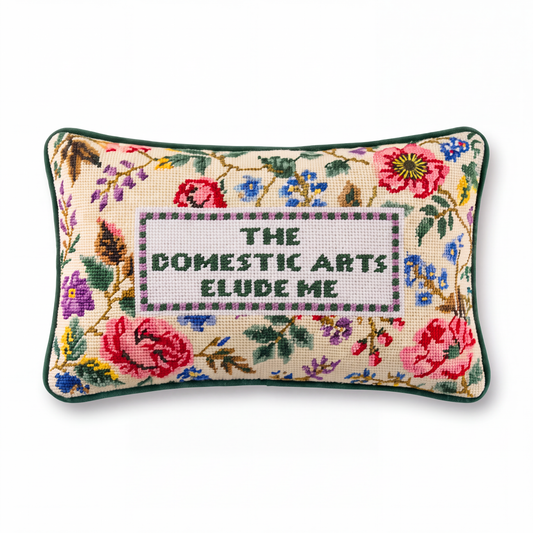 Domestic Arts Needlepoint Pillow