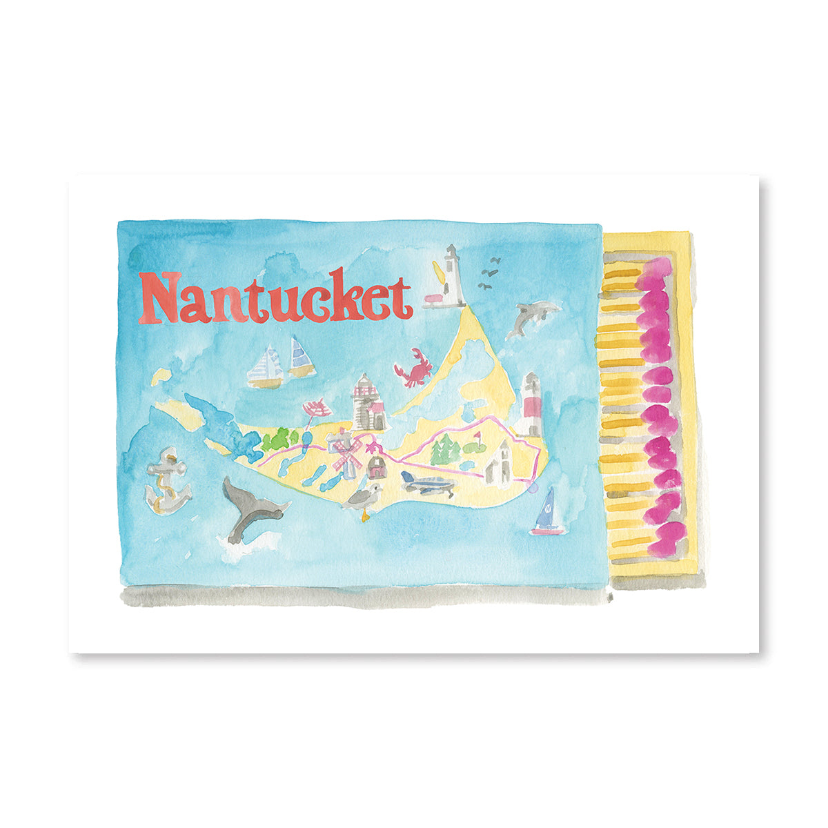 Nantucket Matchbook Art Print