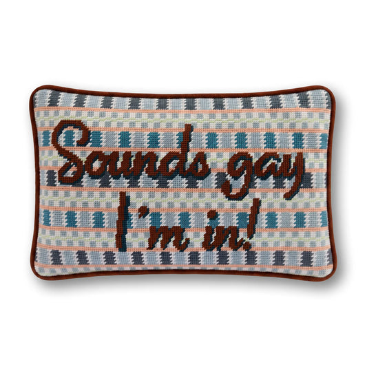 Sounds Gay Needlepoint Pillow