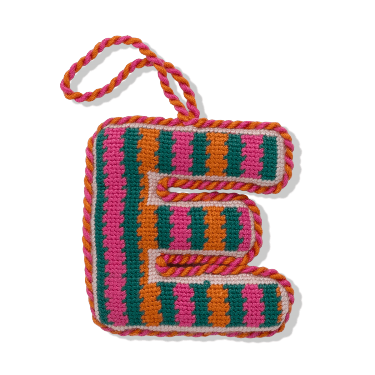 Needlepoint Monogram Ornament - E