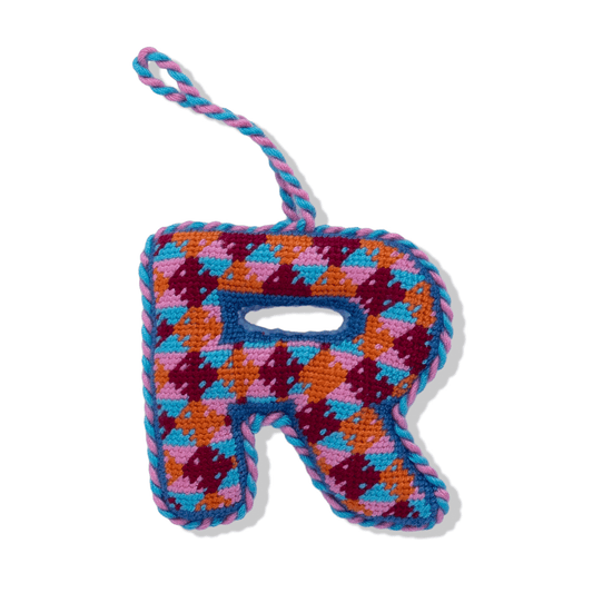 Needlepoint Monogram Ornament - R