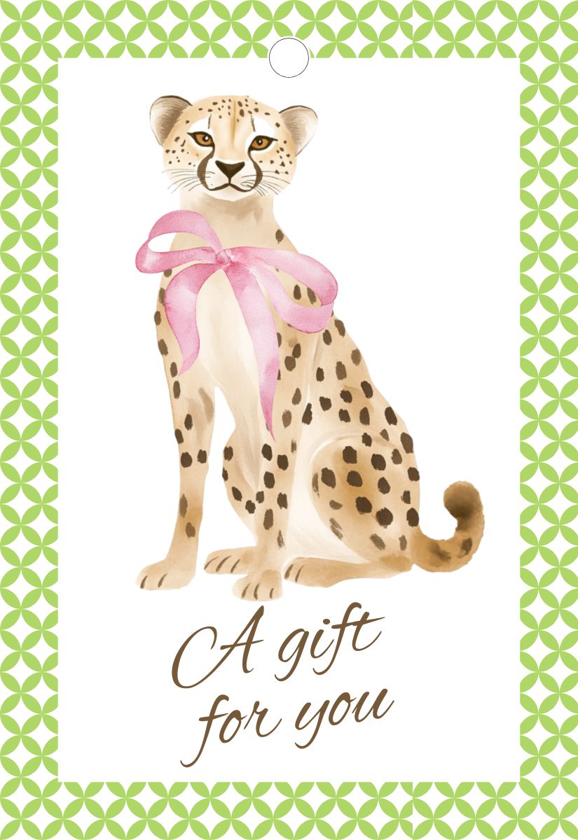 Preppy Cheetag Gift Tags- Set of 10