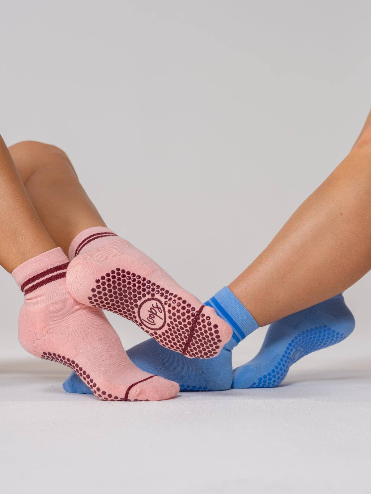 Studio Socks - Pink + Maroon Stripe