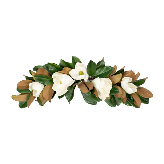 Magnolia Leaf And Flower Swag - 32 Inch