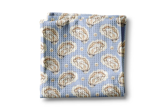 Oyster Shell Nautical Coastal Beach Ocean Kitchen Towel