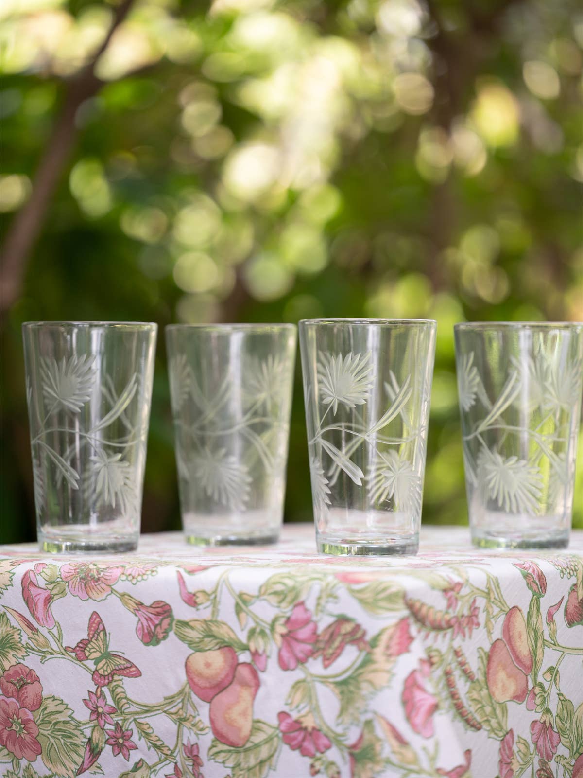 Garden Drinking Glass Set of 4 - Clear