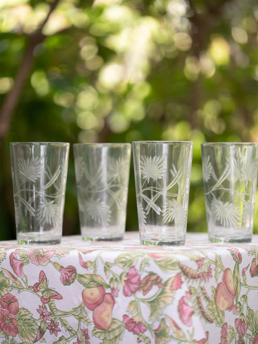 Garden Drinking Glass Set of 4 - Clear