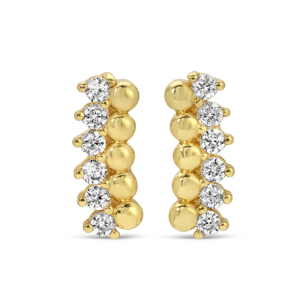 Delicate Dots & CZ Studs On Velvet Tag