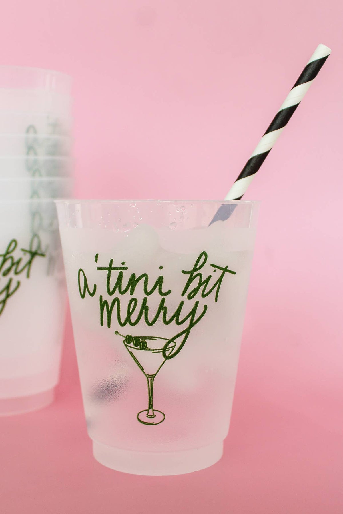 A 'Tini Bit Merry Christmas Party Cup | Set of 8 16 oz Cup