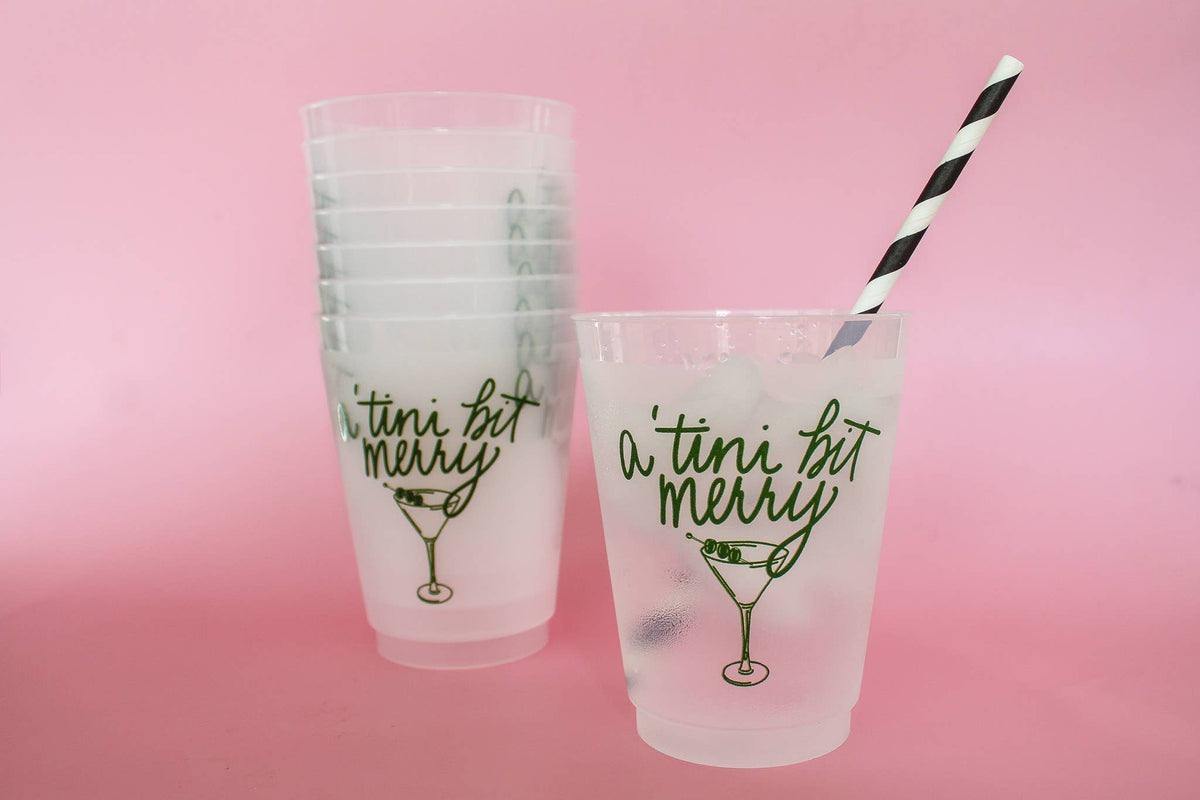 A 'Tini Bit Merry Christmas Party Cup | Set of 8 16 oz Cup