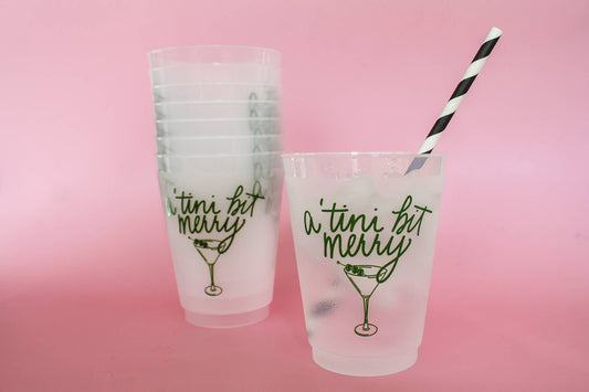 A 'Tini Bit Merry Christmas Party Cup | Set of 8 16 oz Cup