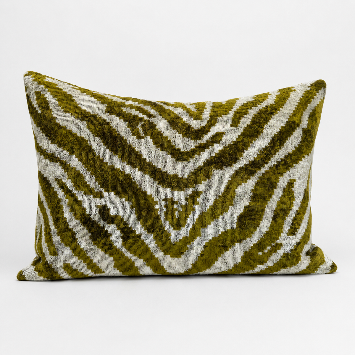 Silk Velvet Ikat Lumbar Pillow Cover