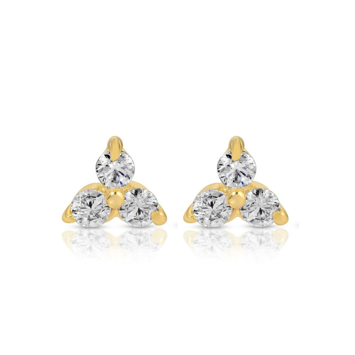 Triple Cluster Studs on Velvet Tag