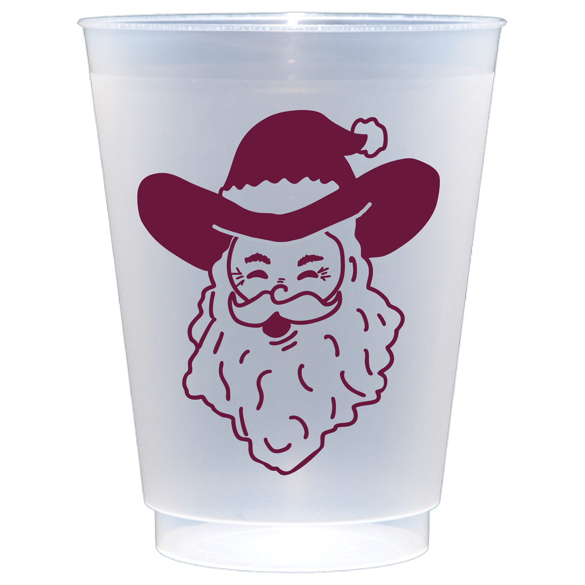 Cowboy Santa Christmas Party Cups | Set of 8 16 Ounce Cups 