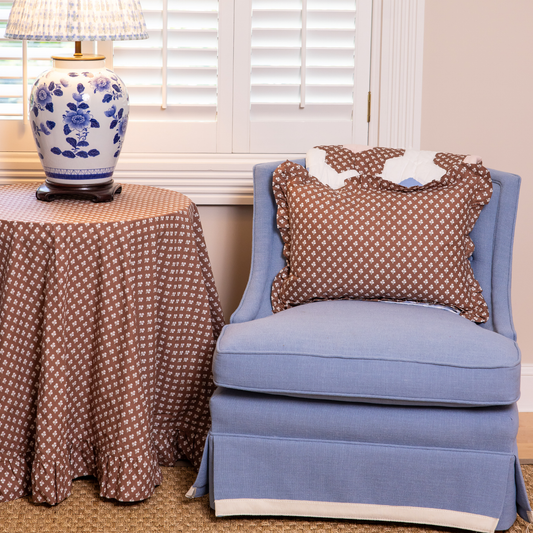 Constance Small Round Tablecloth with Ruffle