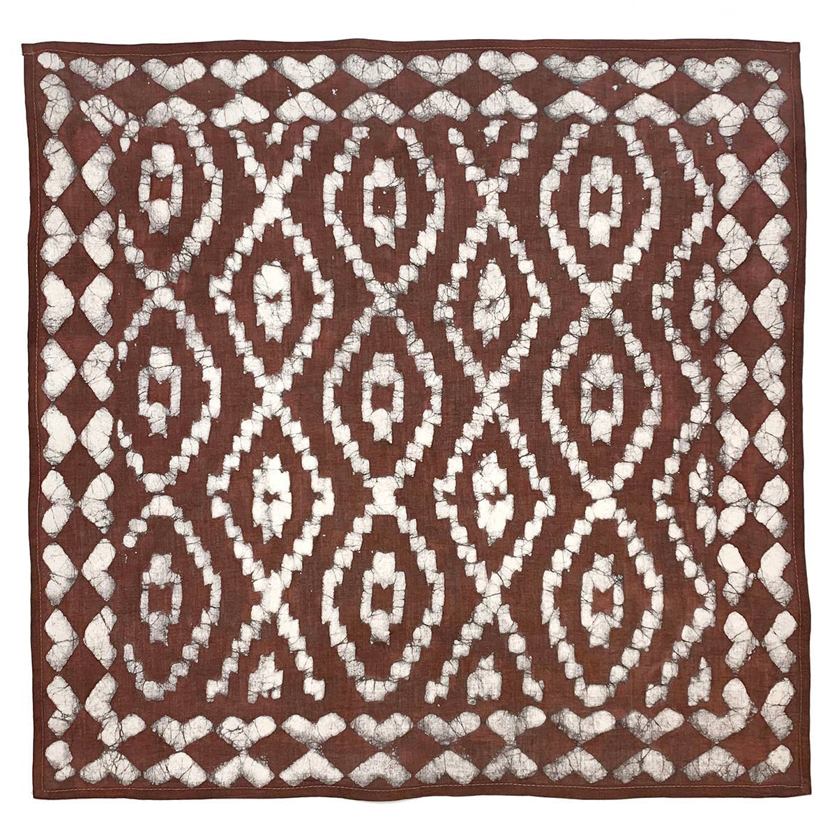 Block Printed Bandana - Chocolate Brown Batik Print