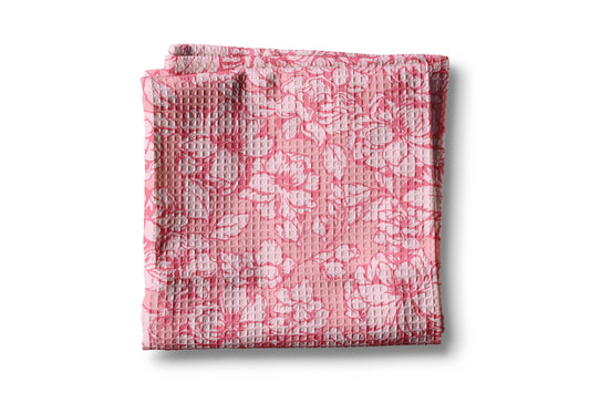 Chinoiserie Floral Kitchen Towel Vase Pink Spring Flower