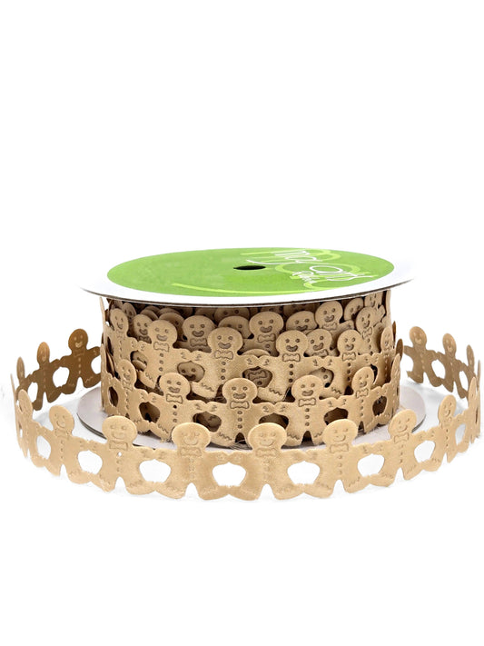 Gingerbread Man Satin Shape Ribbon