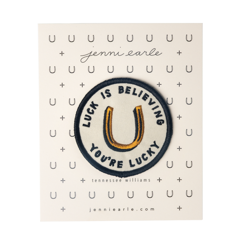 "Good Luck" Embroidered Vintage Inspired IronOn Patch